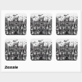 Haunted House Vierkante Sticker (Vel)