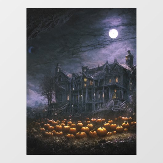 Haunted House Window Cling Raamsticker (Vel)