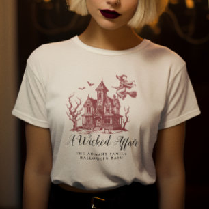 Haunted House Witch Bats  Halloween Party T-shirt
