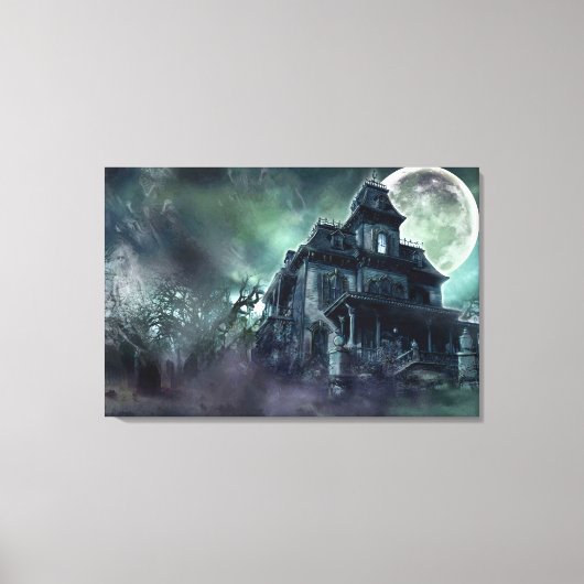 Haunted House Wrapped Canvas - Gothic Horror Afdruk (Voorkant)