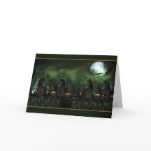 Haunted Houses Halloween Kaart