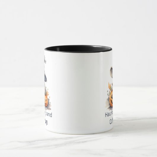 Haunted Hugs and Coffee Mugs Ghost Halloween Mok (Midden)