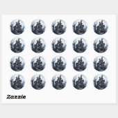 Haunted kasteel Halloween thema Ronde Sticker (Vel)