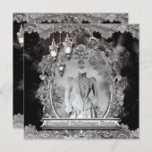 Haunted Lady Halloween-feestuitnodiging Kaart (Voorkant / Achterkant)