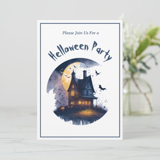 Haunted Maisons Halloween Invitation (Debout devant)