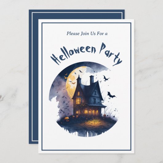 Haunted Maisons Halloween Invitation (Devant / Derrière)