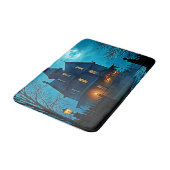 Haunted Mansion Blue Moonlight Night Design Badmat (Gekanteld)