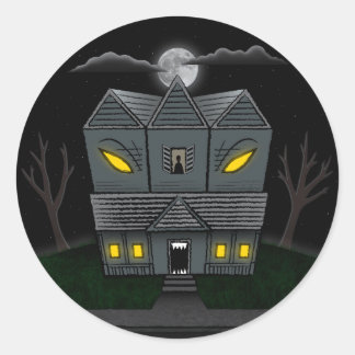 Haunted Monster House Ronde Sticker