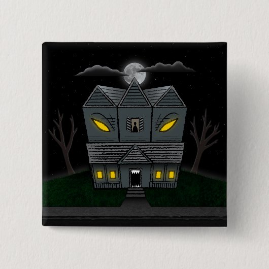 Haunted Monster House Vierkante Button 5,1 Cm (Voorkant)