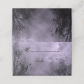 Haunted Moon Paarse Mist met Ravens Place Card (Buitenkant ongevouwen)