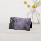 Haunted Moon Paarse Mist met Ravens Place Card (Achterkant)