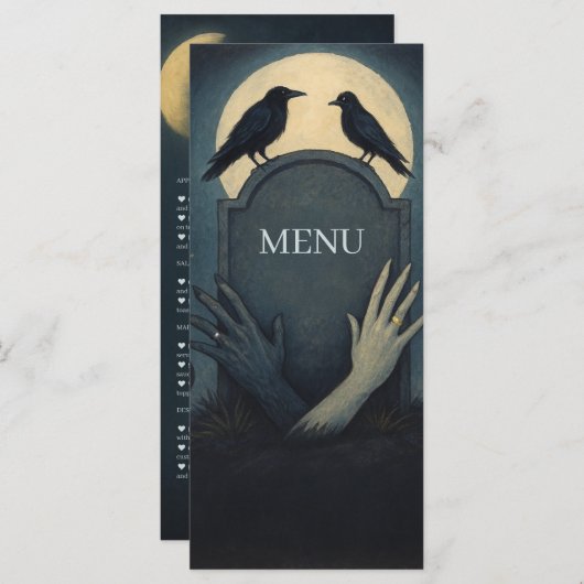 Haunted Moonlight Wedding Zombie Menu (Voorkant / Achterkant)