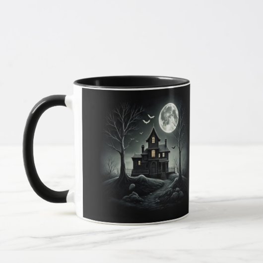 HAUNTED NIGHT Black Mug Mok (Links)