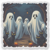 Haunted Night Illustration Sticker (Voorkant)