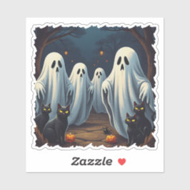 Haunted Night Illustration Sticker