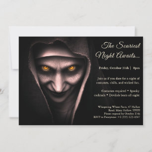 Haunted Nun Halloween kostuum party uitnodiging