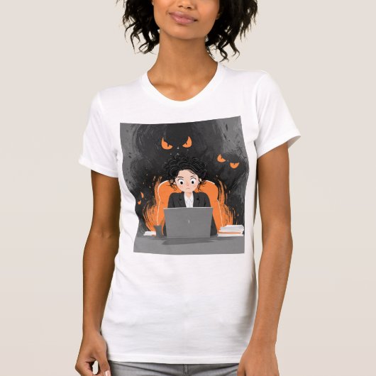 “Haunted Office – When Work Feels Like a Nightmare T-shirt (Voorkant)