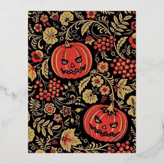 Haunted Pumpkin Folie Feestdagen Briefkaart