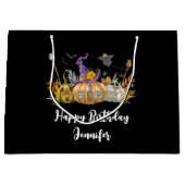 Haunted Pumpkin House met Ghost & Bats Birthday Groot Cadeauzakje (Voorkant)