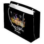 Haunted Pumpkin House met Ghost & Bats Birthday Groot Cadeauzakje (Achterkant Gekanteld)