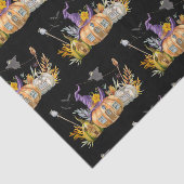 Haunted Pumpkin House met Ghost en Bats Tissuepapier (Detail)