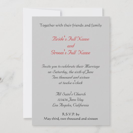 Haunted Road avec Ravens Faire-part de mariage (Dos)