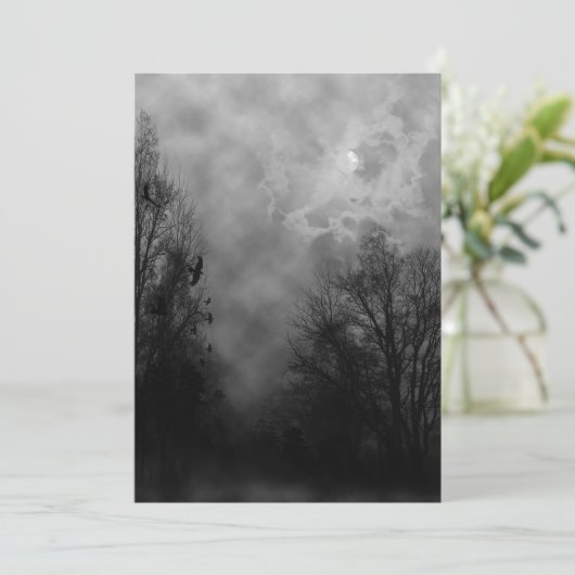 Haunted Road Halloween Uitnodiging Sjabloon (Staand voorkant)