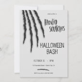 Haunted Scrachtes Halloween Uitnodiging (Voorkant)