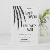 Haunted Scrachtes Halloween Uitnodiging (Staand voorkant)