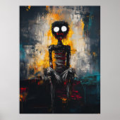 Haunted Silence - expressieve Abstracte kunstwerke Poster (Voorkant)