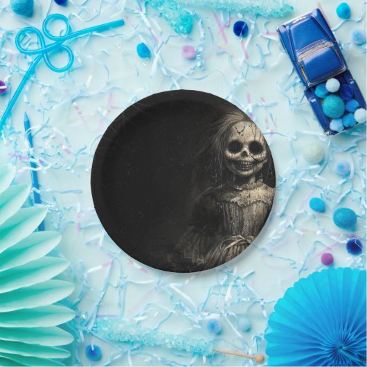 Haunted Skelet Doll Halloween Kostuum Party Papieren Bordje (Feest)