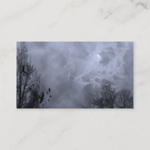Haunted Sky Blue Mist Zakelijke Kaart Sjabloon Visitekaartje