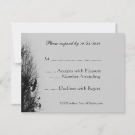 Haunted Sky en Ravens Editable RSVP-kaart Kaart