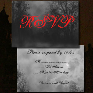 Haunted Sky Halloween RSVP Modèle d'invitation