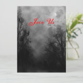 Haunted Sky met Raven Custom Halloween uitnodiging (Staand voorkant)