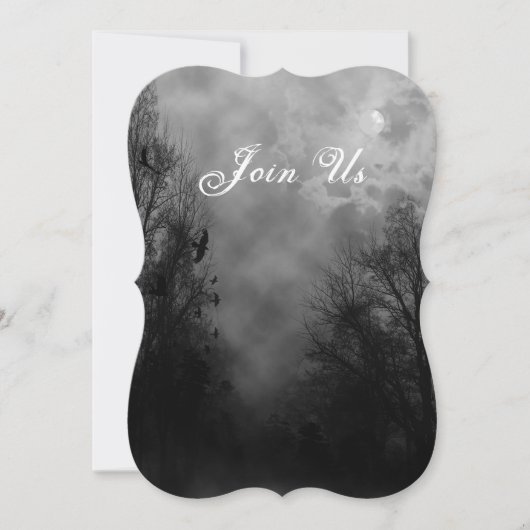 Haunted Sky met Raven Custom Halloween uitnodiging (Voorkant)