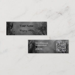 Haunted Sky met Ravens en QR-code Custom Mini Visitekaartje