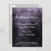 Haunted Sky Paarse Mist Halloween Party Briefkaart (Voorkant / Achterkant)