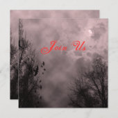 Haunted Sky Red Mist Aangepaste Halloween Uitnodig Kaart (Voorkant / Achterkant)