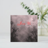 Haunted Sky Red Mist Aangepaste Halloween Uitnodig Kaart (Staand voorkant)