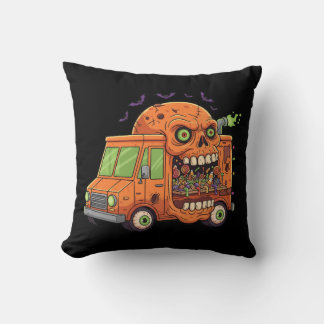 Haunted Snoep Truck Ride - griezelige Halloween-sc Kussen