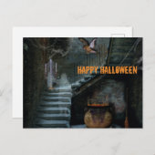 Haunted Staircase Halloween Briefkaart (Voorkant / Achterkant)