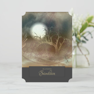 Haunted Tree Samhain of Autumn Event Invitation Kaart