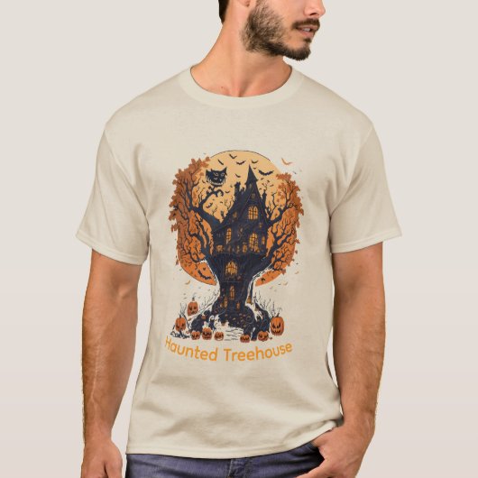 Haunted Treehouse Halloween Mannen T-Shirt (Voorkant)
