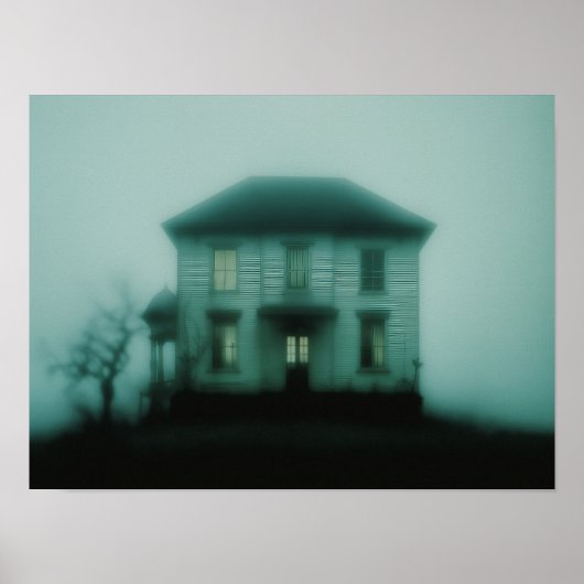Haunted Victorian Mansion Foggy Atmospheric Horror Poster (Voorkant)