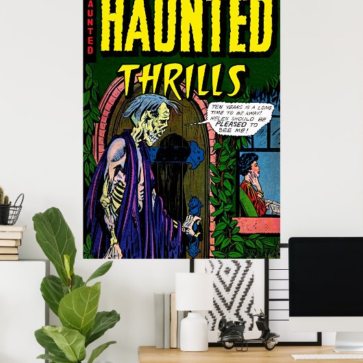 Haunted Zombie Husband Horror  Comics Poster (Thuiskantoor)
