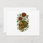 Haunting Beauty – Skull and Roses Halloween Art Briefkaart (Voorkant / Achterkant)