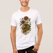 Haunting Beauty Skull and Roses Halloween Art Tri-Blend Shirt (Voorkant)