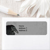 Haunting Black Crow Gezicht Grijs Etiket (Insitu)