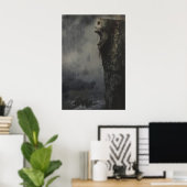 Haunting Cliff Skull Art Printable, Gothic Poster (Thuiskantoor)